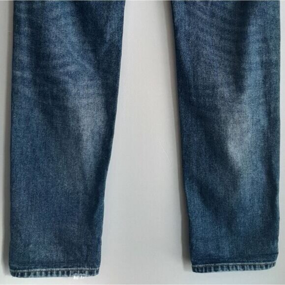 ZARA Basic Heritage Denim Distressed Medium Wash Jeans Sz 10 Flawed - Picture 15 of 16
